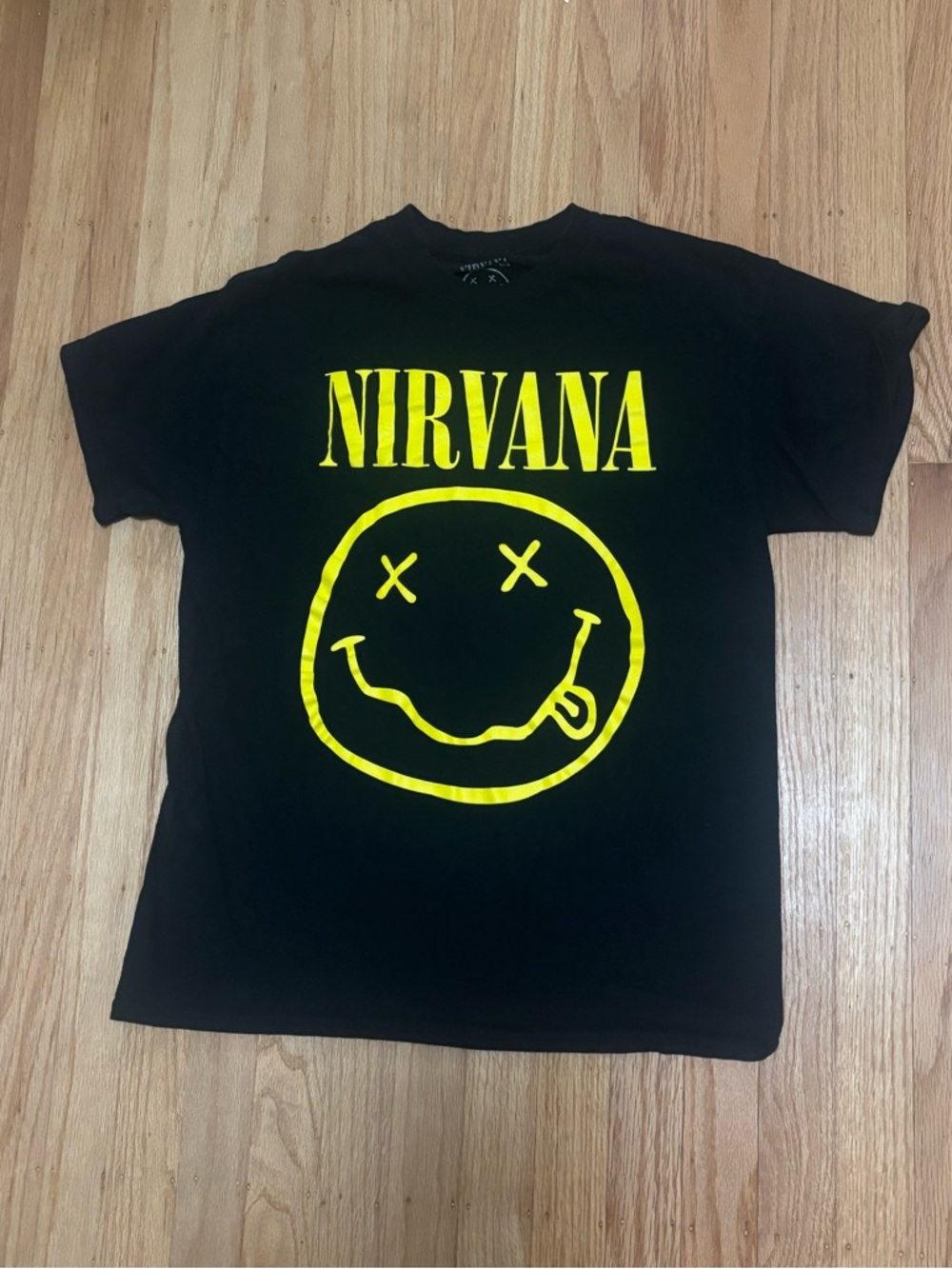 Nirvana Black T-Shirt with Yellow Logo